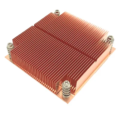 Disipador de calor de CPU de servidor de aleta raspada de cobre para zócalo Intel LGA1200