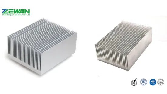 Disipador de calor de aluminio anodizado con calor de aluminio con aletas de cremallera para ventilador de refrigeración